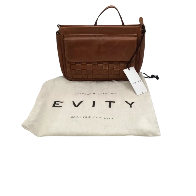BNWT Evity Shoulder Bag Dark Tan 26x20cm RRP $169