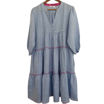 Alessandra  Oversize Boho Pure Linen Dress. Size L 