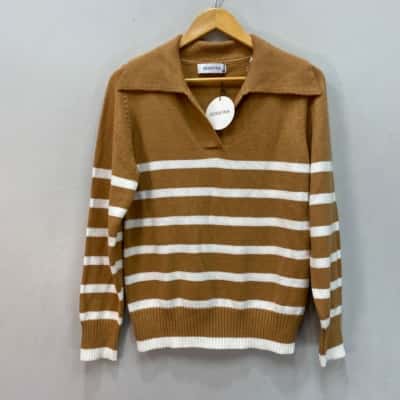 Serafina Womens  Size S / XS Knit Jumper Camel  / White 