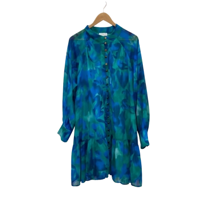 Billy J Womens  Size 18 Mini Dress Blue / Teal / Abstract Floral