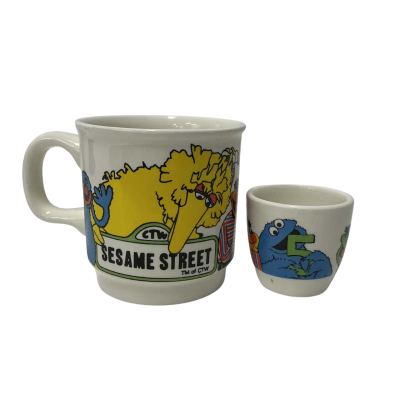 Sesame Street muppet ceramic mug and egg cup 