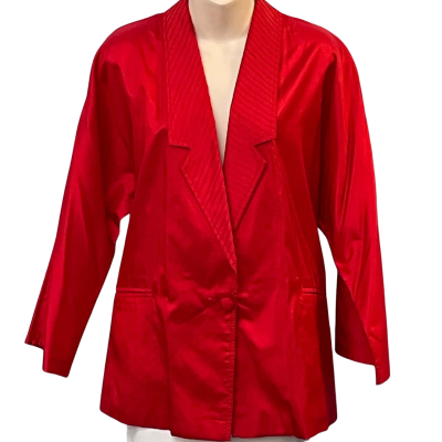 Art of Silk Womens Size L Suit Jacket Red
