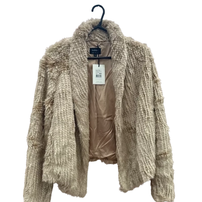 Bardot Womens  Size L Waterfall Faux Fur Beige 