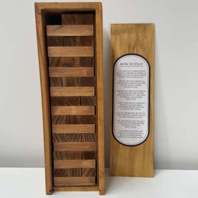 Stacking Wooden tower blocks in box 