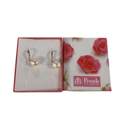 Silver + Pearl Hook Drop Earrings
