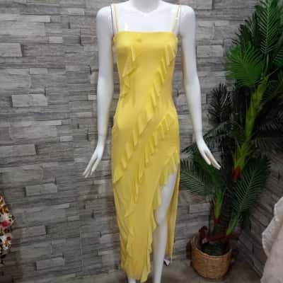 Angel Biba Womens  Size 8 Bodycon Dress / Cocktail Dress / Maxi Dress Yellow bnwt