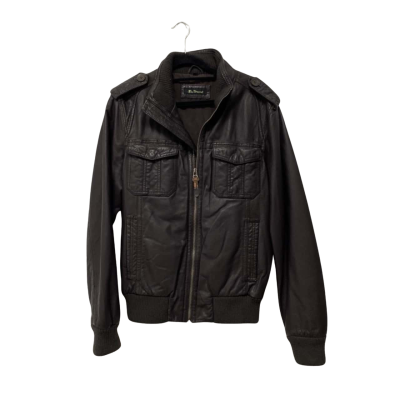 Ben Sherman Mens Leather Jacket Size M Black  