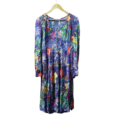 Blue Illusion Womens  Size M Casual Dress Floral / Purple