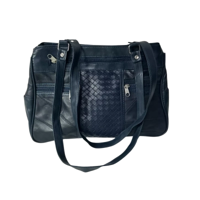  Womens Navy Blue Pattern Lambskin Leather Handbag