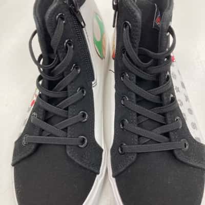  Kids Black  / Multicoloured Canvas Boots 