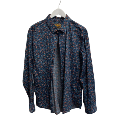 Johnny Bigg Mens  Size XXL Business Shirt Blue / Floral 