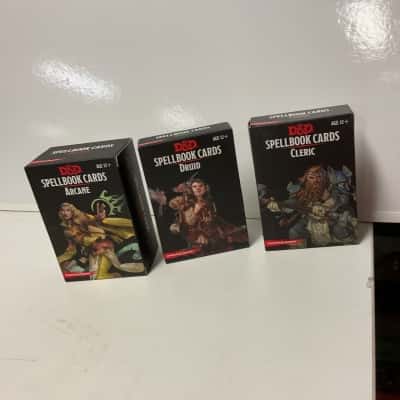 D and D spell book cards arcane, Druid and cleric