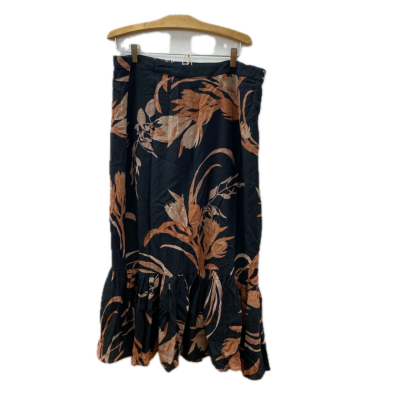 Amelius Womens  Skirt Size 16 Black  / Floral / Orange 