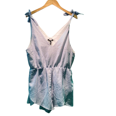 Paper Closet  Womens  Size 12 Playsuit Blue / Pinstriped / White 