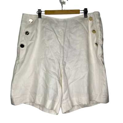 David Lawrence Womens  Size 14 Tailored Shorts Gold / Off White 