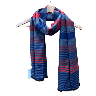 Taylor Hill Scarves & Co. Grey/Red/Blue Striped Scarf