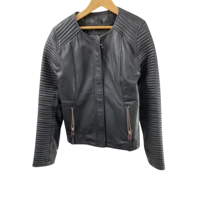 Boda Skins  Womens  Size 8 Biker Jacket Black  / Silver 