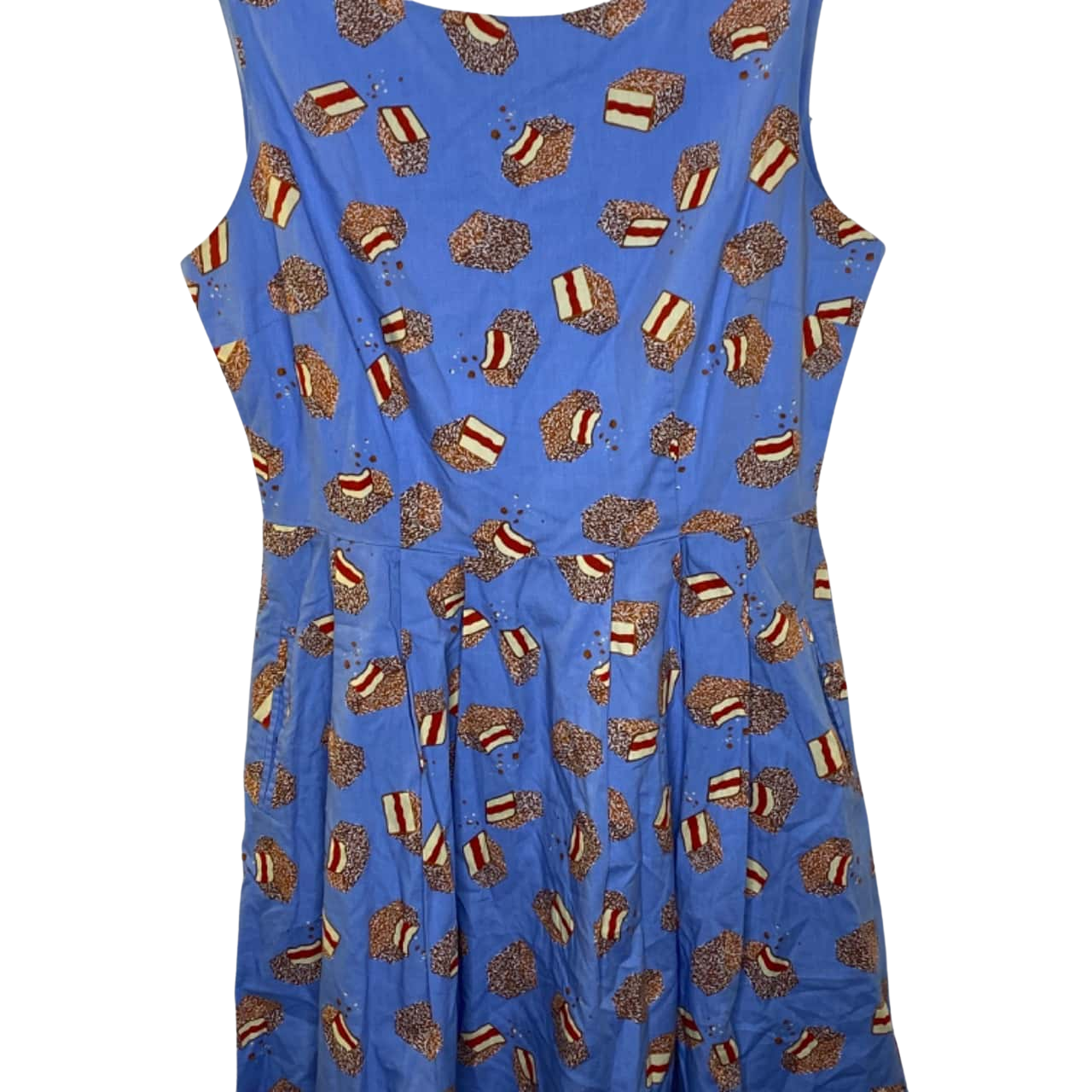 Dangerfield Womens Size 10 Sleeveless Dress Blue/ Pattern