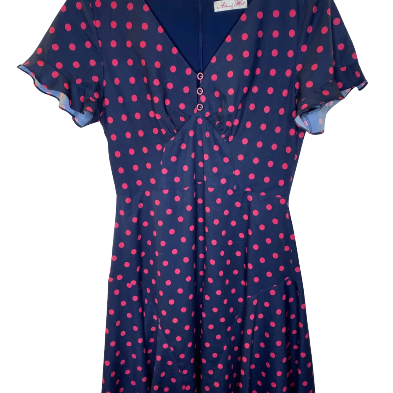 Alannah Hill Womens Size 12 Short Sleeve Dress Blue / Pink/Polka Dot (s) -  Used Very Good | Salvos Stores