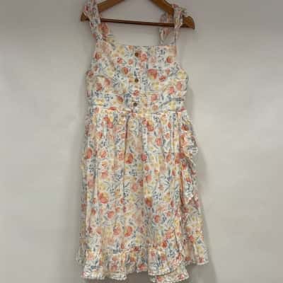 Tommy Bahama Size 8 Elastic Back Frill Dress