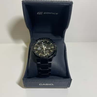 Casio Edifice Twin Dial Mens Watch - Black 