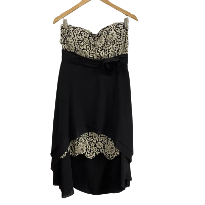  Womens 5 PM Sportscutter Size 12 Strapless High-Low Dress 