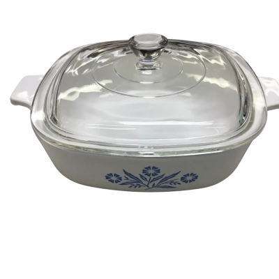Vintage Blue Cornflower Corning Ware Casserole Dish With Glass Lid