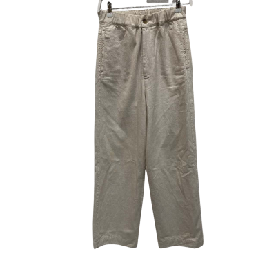 Bassike Womens Size 00 Relaxed Wide Leg Cotton Pants Cream 