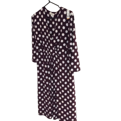 Capture Womens  Size 20 Maxi Dress Maroon / Polka Dot / White 