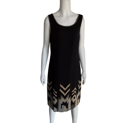 Lovers Lounge Womens  Size 12 Black 1920’s Flapper Style Dress