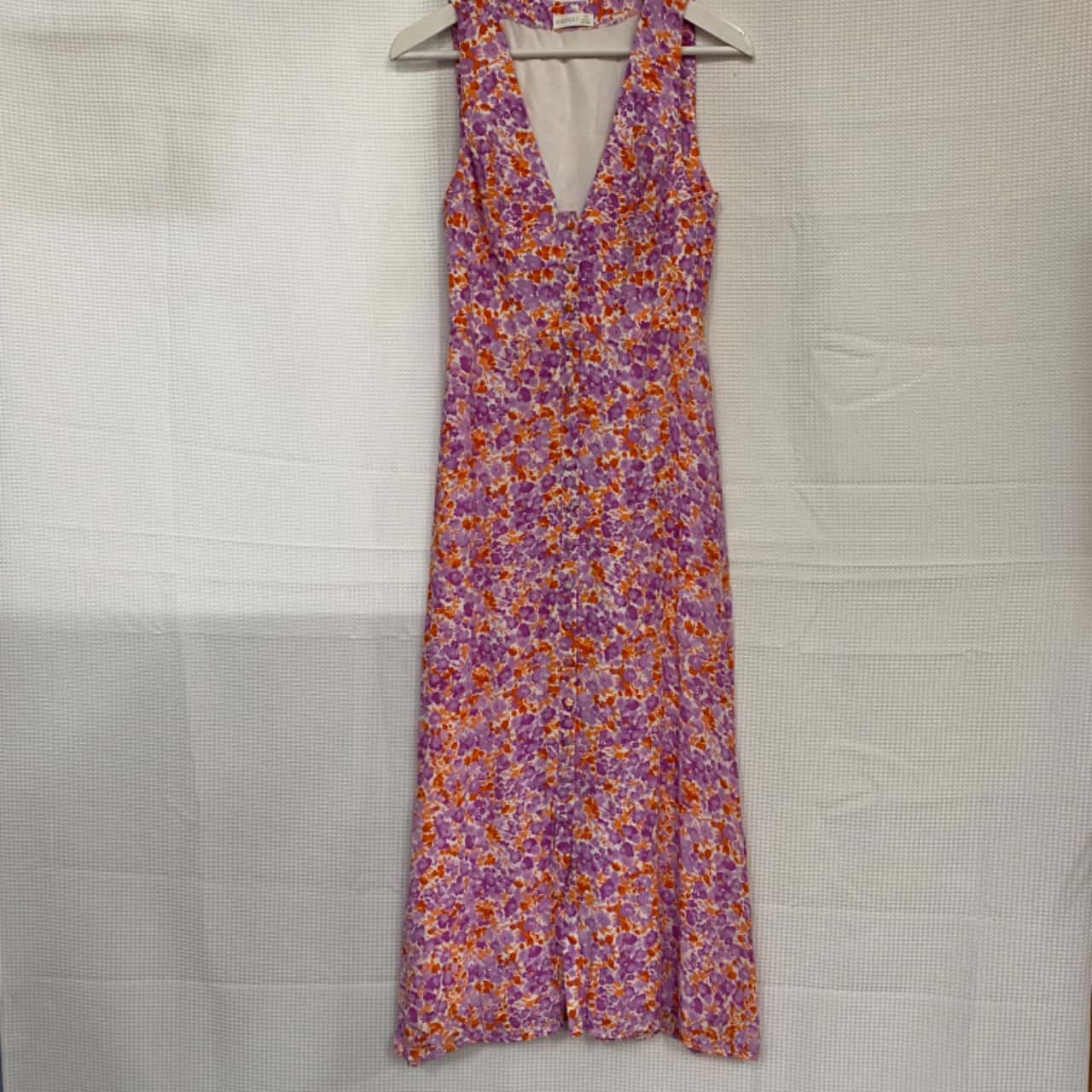 knee length dresses for ladies Kookai Hot Pink Stretch Sunday Halterneck Maxi Dress main image 0