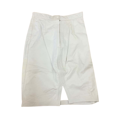 Retro Frantik White Leather High Waisted Skirt Size 10