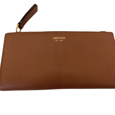 Oroton Womens Textured Purse / Wallet Brown 