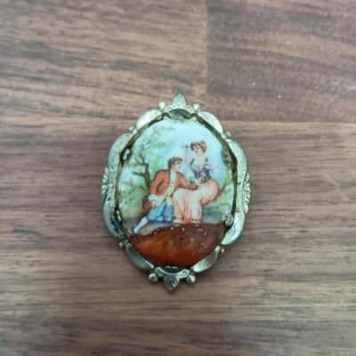 Vintage Courting Couple Brooch - Coro