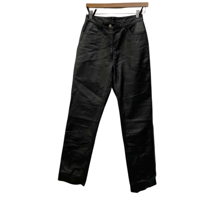 Vintage Womens  Size 40 / 8 Leather Pants Black  