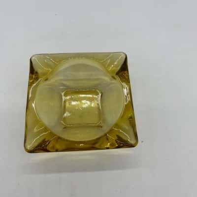 Vintage Amber Glass Ashtray [S#7]