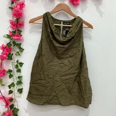 City Chic Womens Sleeveless Top Size S / 16 Light Khaki 