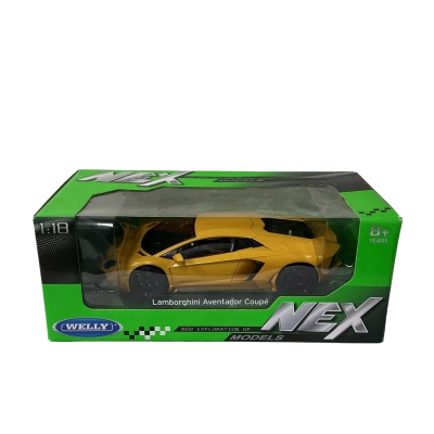 Welly NEX Yellow Lamborghini Aventador Coupe Model Car (boxed)