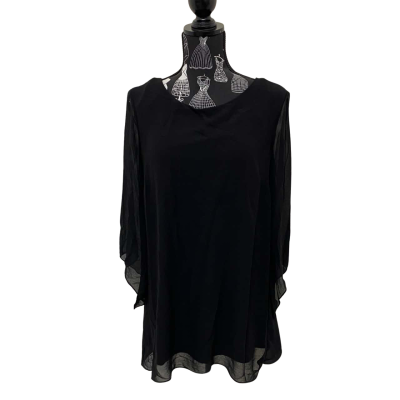 Liz Jordan Womens  Size M 3/4 Sleeve Top Black  BNWT