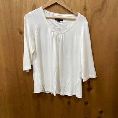 Perri Cutten Cream 3/4 Sleeve Top Size XL 