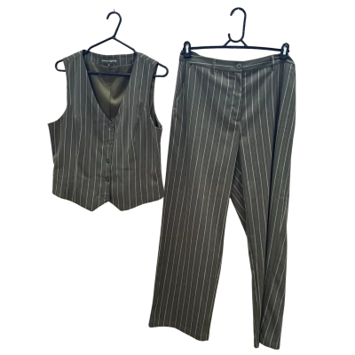 Princess Highway Womens  Abby Pinstripe Green Set Vest & Pants 