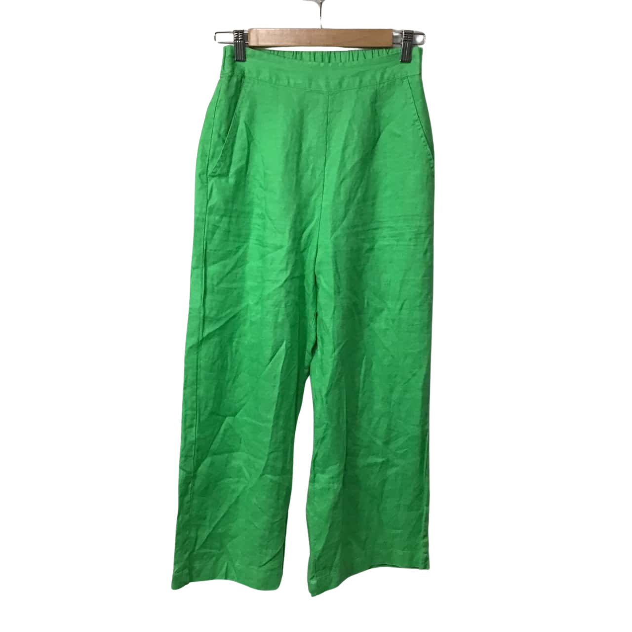 *REDUCED* Sportsgirl Womens Size 8 Lime Green 100 Linen Wide Leg Pull