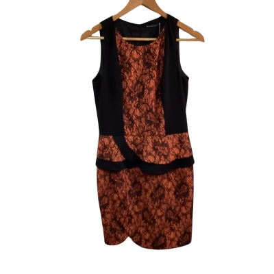 BNWT Honey and Beau Womens  Size 10 Black  / Orange Dress RRP $179.99