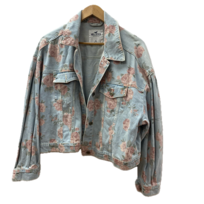Hollister Womens  Denim Jacket Size XL Floral 