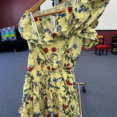 Sheike Womens  Size 8 Off The Shoulder Dress Floral / Yellow 