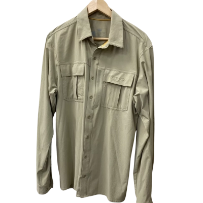 Mountain Designs Mens  Size M Long Sleeve Shirt Beige 