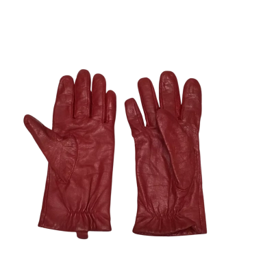 Marks & Spencer Size Medium Red Leather Gloves 