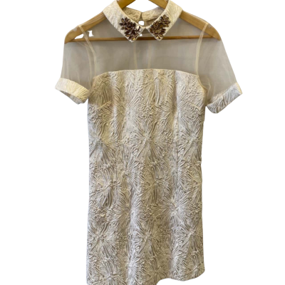 Little Mistress London Womens  Size 8 Mini Dress Off White 