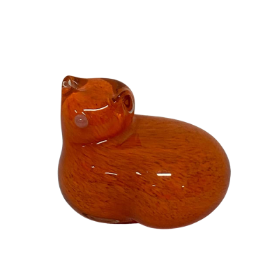 West Elm Orange Kitty Glass Paperweight