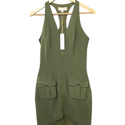 Meshki Womens  Size S Delta Cargo Mini Dress Khaki 